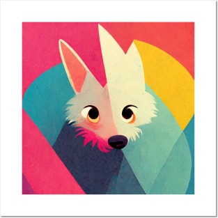 Cute geometric wolf Posters and Art